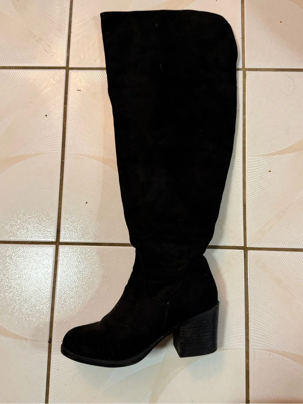 Style & Co. Black Over-the-Knee Suede Block Heel Boots